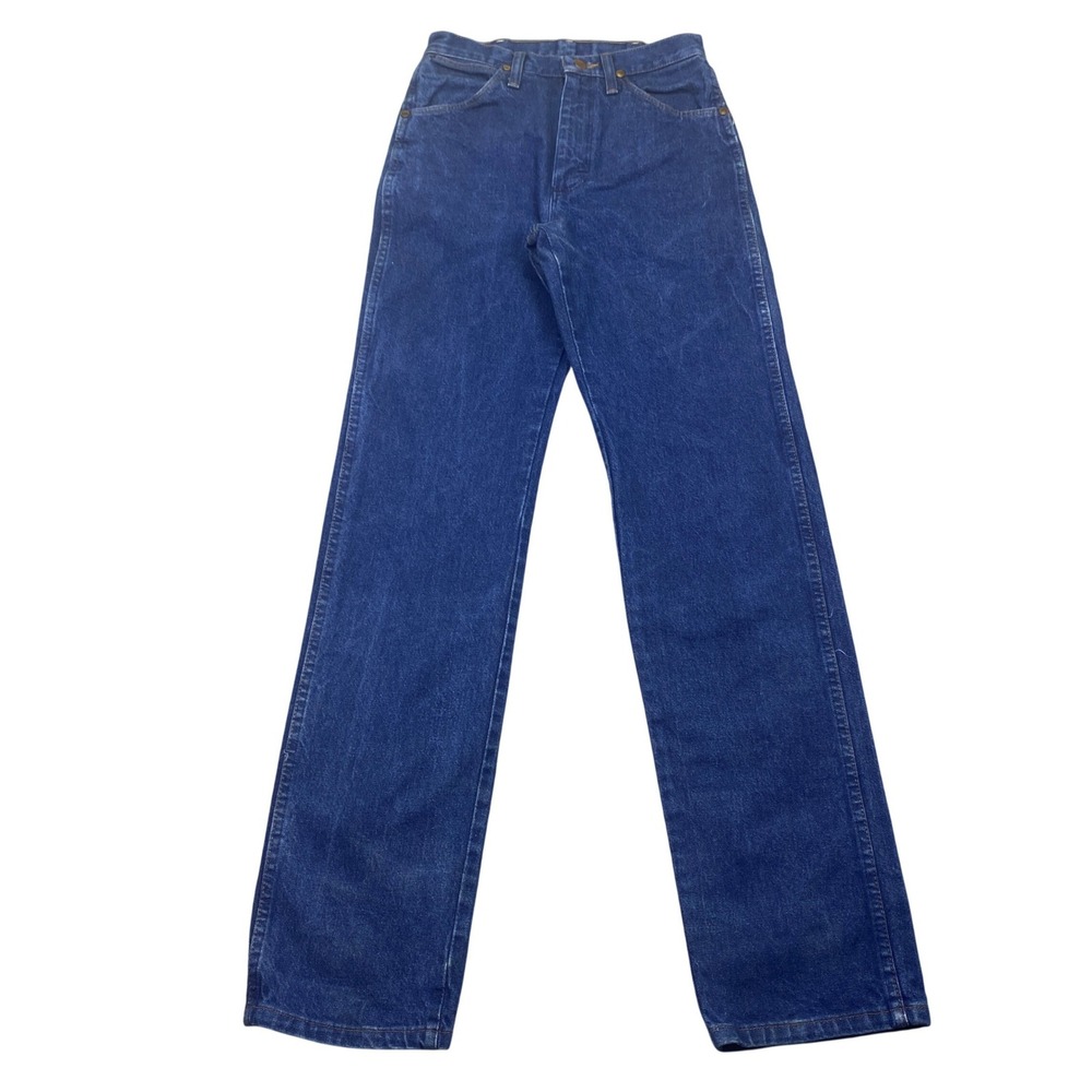 VTG Wrangler 13MWZ Cowboy Cut Jeans Girls Sz 5 Fits 25" USA Dark Wash Indigo
